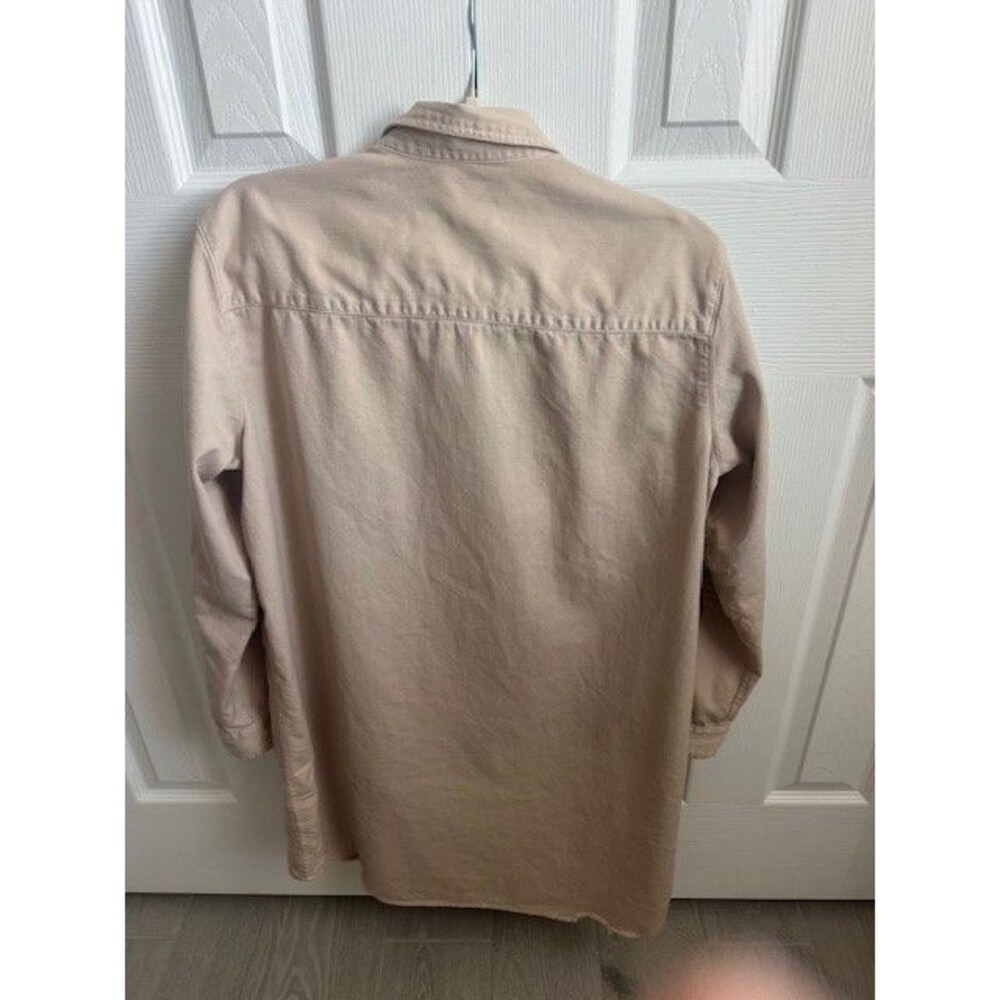 Frank & Eileen Mary Classic Shirtdress Sand Beige Cotton Size Medium Mini Length - Picture 3 of 9